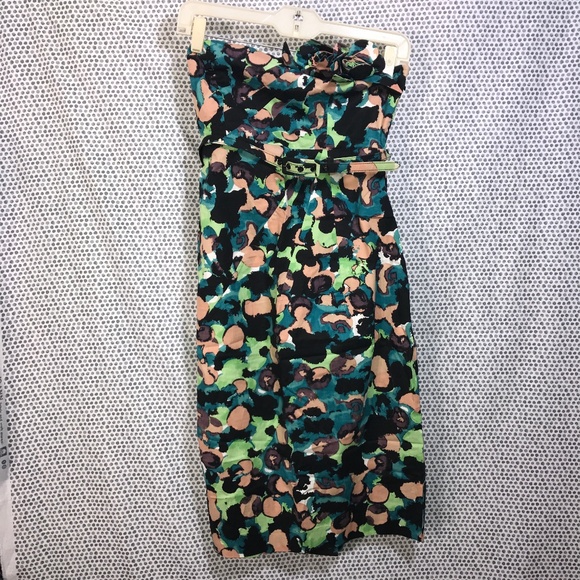 Catherine Malandrino Dresses & Skirts - Catherine Malandrino Strapless Green Floral Dress